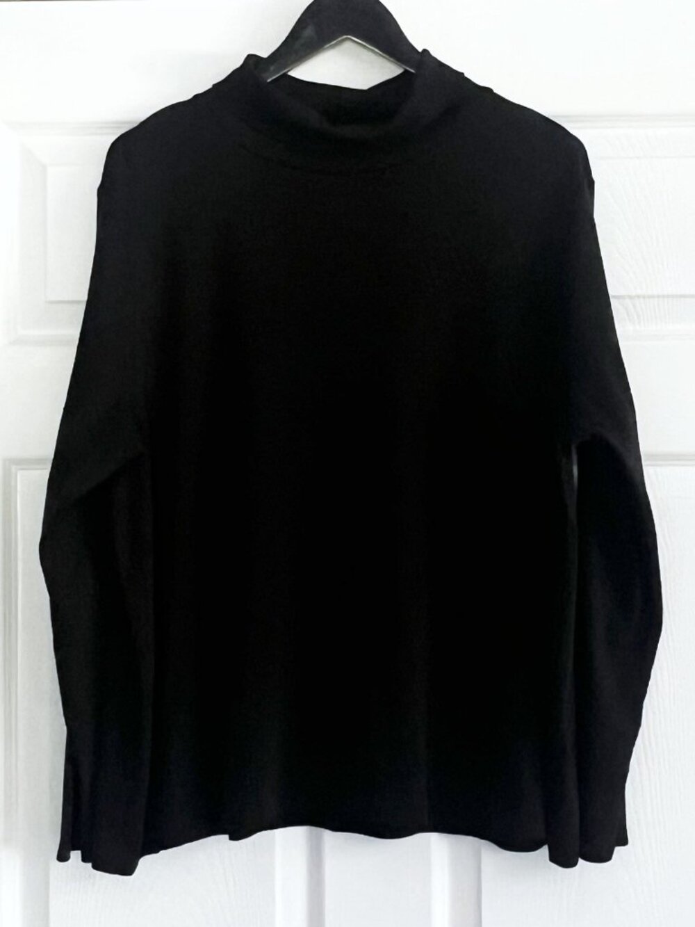 J.Jill black pima cotton mock neck long sleeve knit top soft basic size 2X NWT